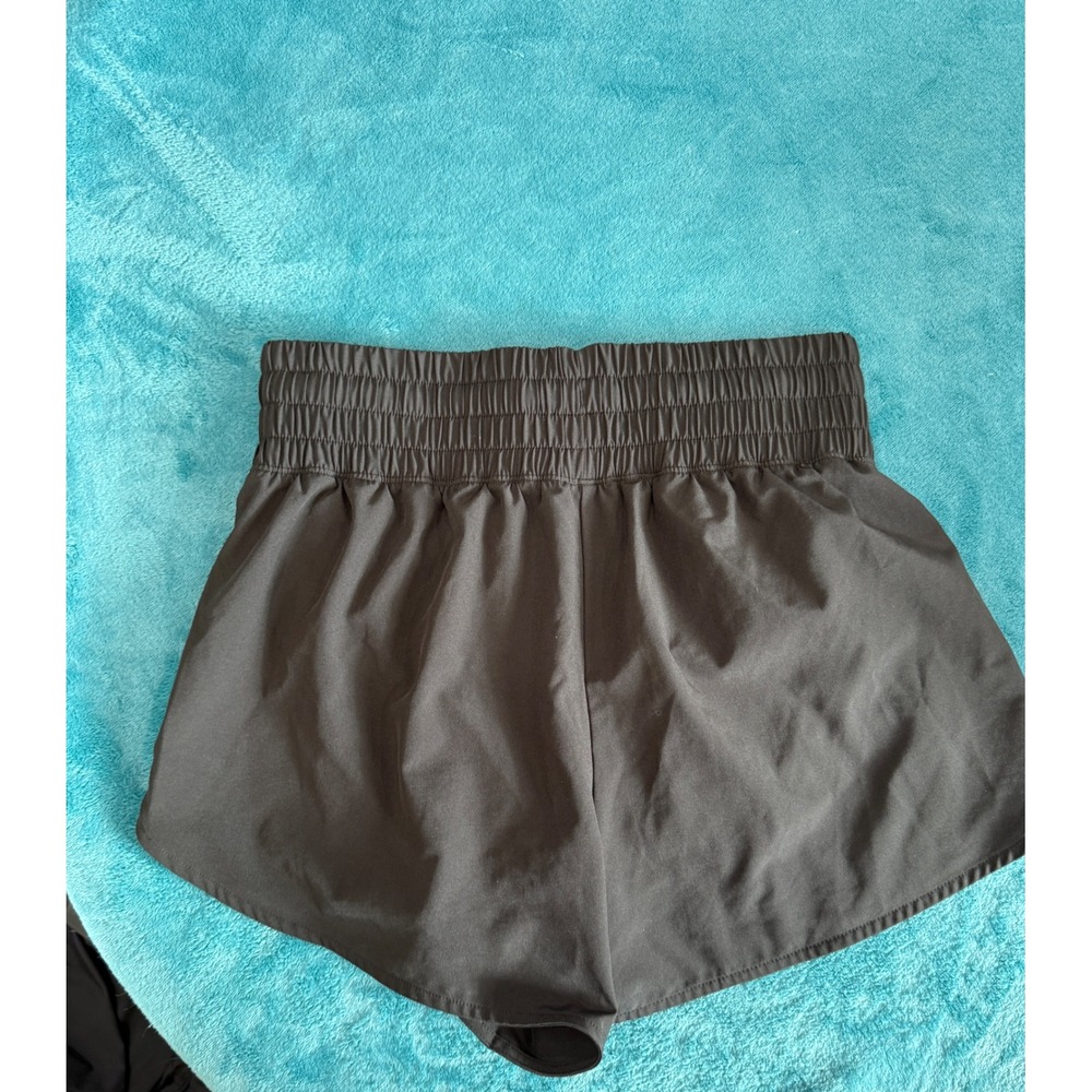 Peloton Womens‎ High Rise Smocked Athletic Shorts Black Size Small Activewear